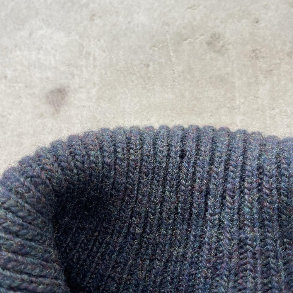 Vintage 80s L.L. Speckled Gray Wool Fisherman Zip Cardigan Sweater Coastal L - Picture 7 of 7